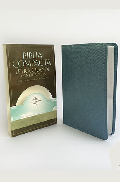 Biblia Compacta Letra Grande Con Referencias Aguamarina