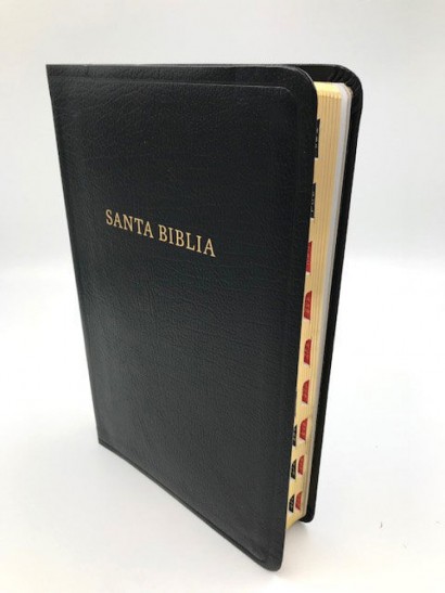 Reina Valera 1960 Biblia Letra Super Gigante, negro imitación Piel Con índice