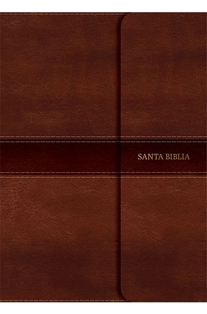 RVR 1960 Biblia Letra Grande Tamano Manual marron, simil piel y solapa con iman