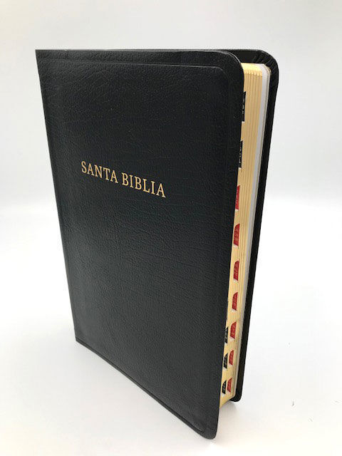 BIBLIA LETRA GRANDE TAMAÑO PERSONAL RVR,1960 NEGRO BOLSILLO LATERAL CON  ÍNDICE