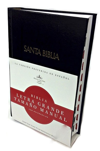 Reina Valera 1960 Bíblia Letra Grande Tamaño Manual Con Referencias, negro tapa dura Con índice